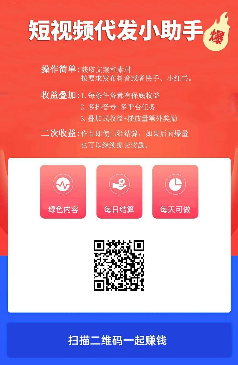 快推邦零撸首码DY发视频，保底，每天3 -5个。绿色内容， - 首码项目网-首码项目网