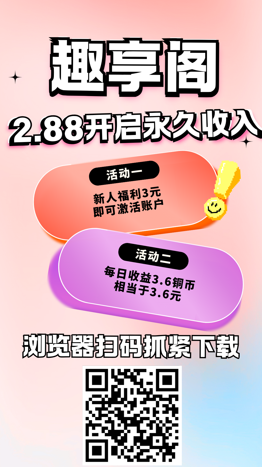 刚出趣享阁，仅支付2.88米，每日无广3.6米，提现秒到账 - 首码项目网-首码项目网