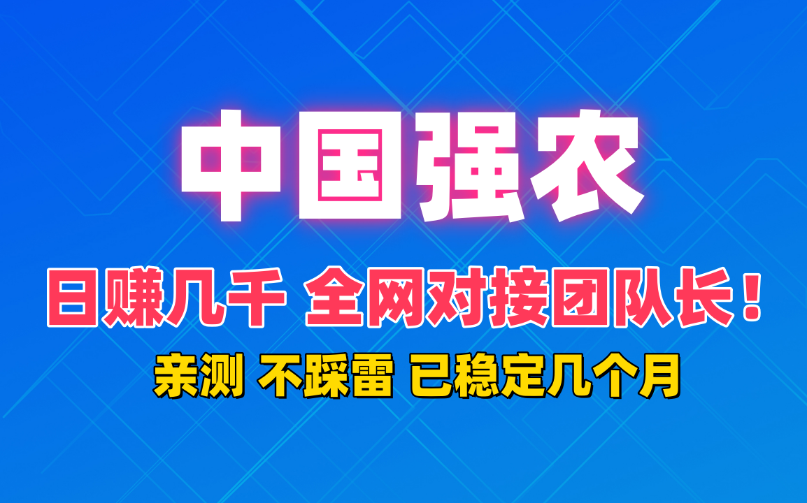 中国强农，日赚几千，全网对接团队长！ - 首码项目网-首码项目网