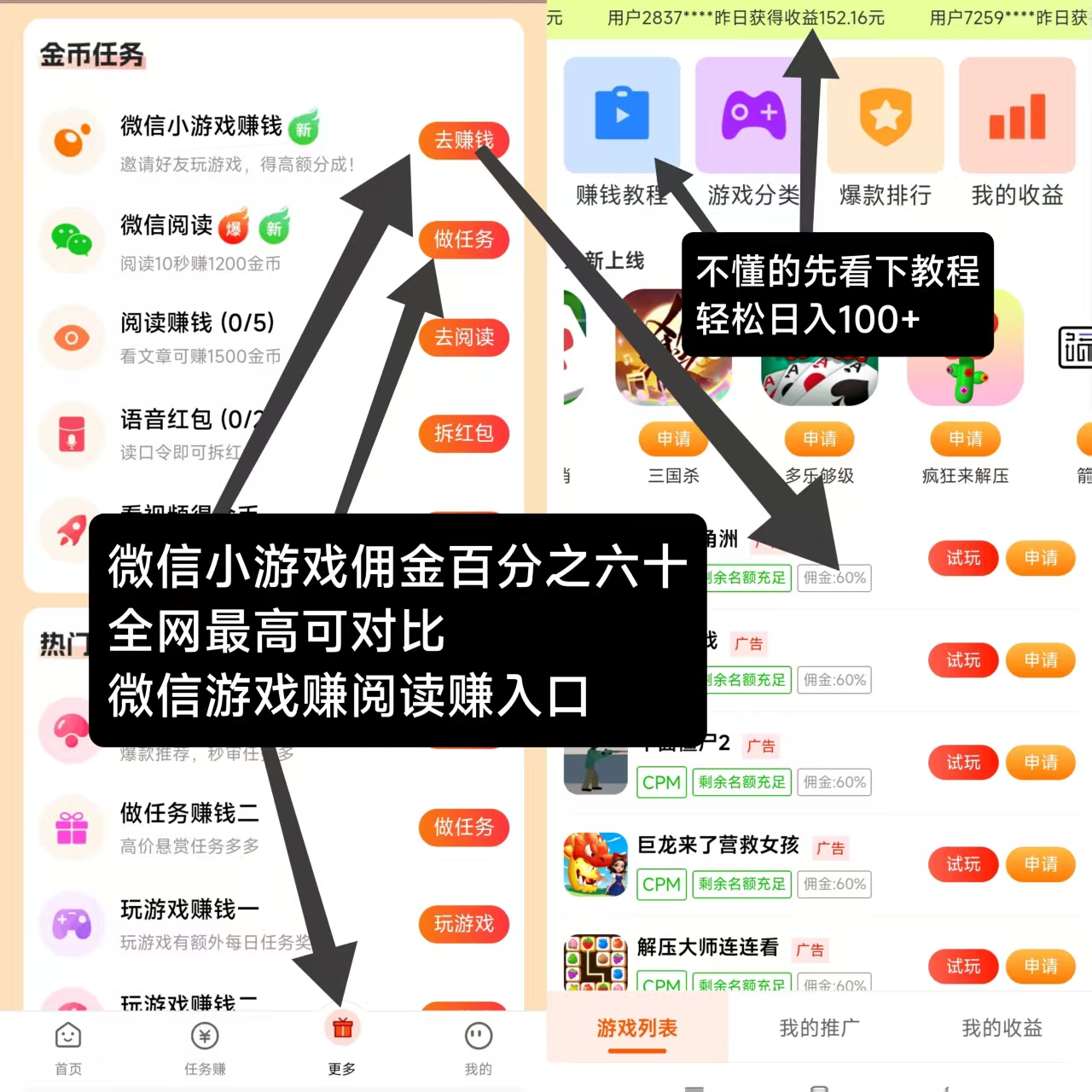 微信小游戏佣金最网最高，可对比，轻松日入过百-315首码项目网