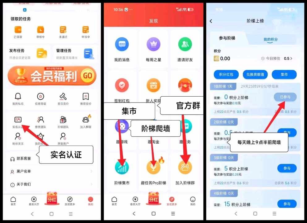 新出爬墙加悬赏做任务玩法,1积分=3米可兑换可交易,全阶梯开放-315首码项目网