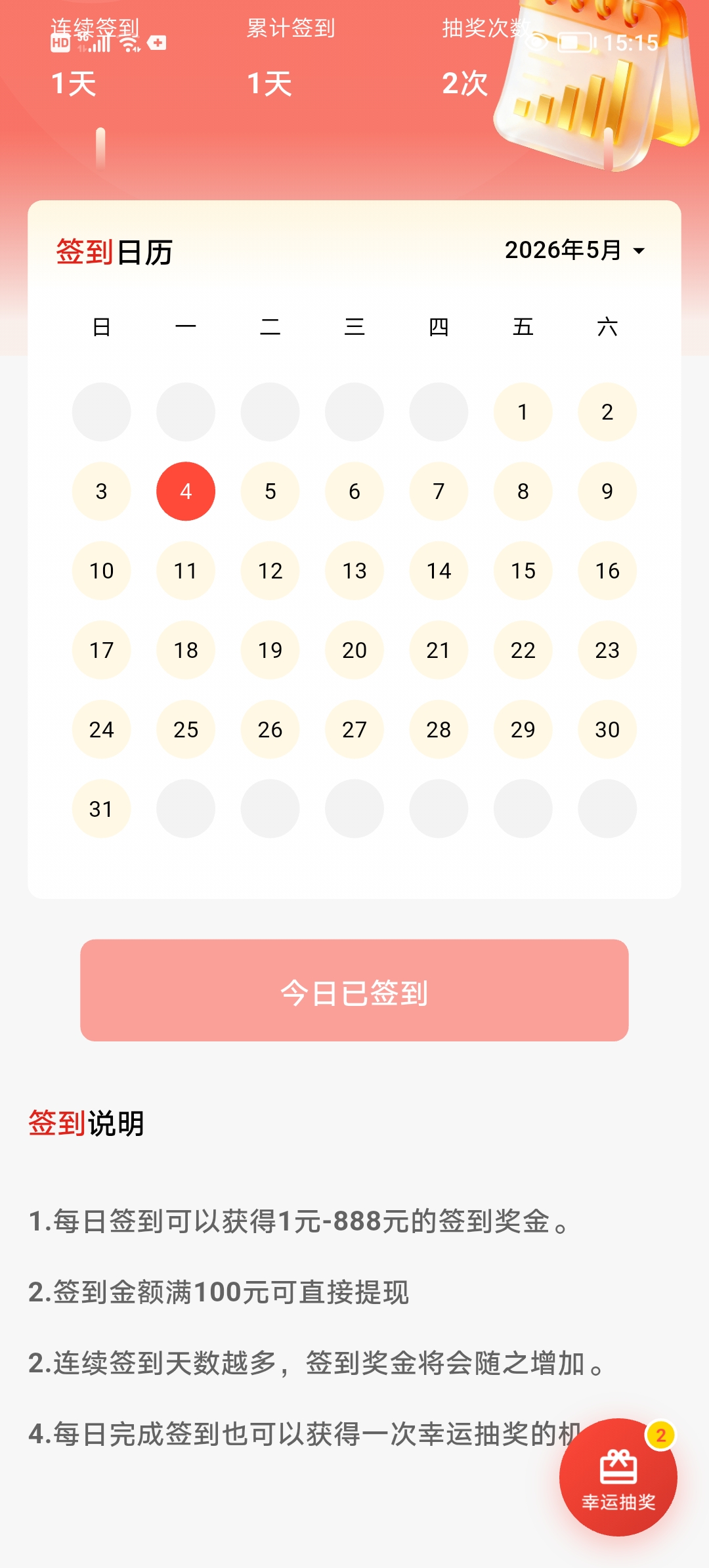 《绸固发展》零撸签到不投资也可以满百提现，签到每天几元到几百元不等。-315首码项目网
