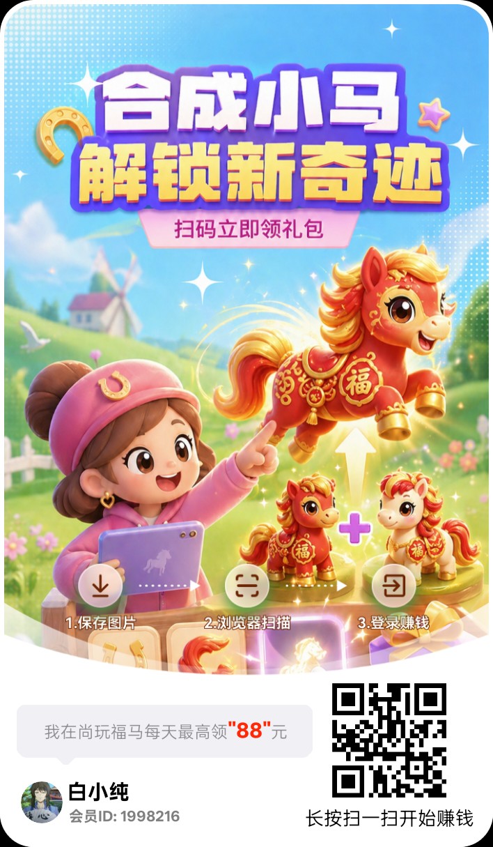 尚玩福马，零撸合成广赚玩法，保底收益高，放水中，-315首码项目网