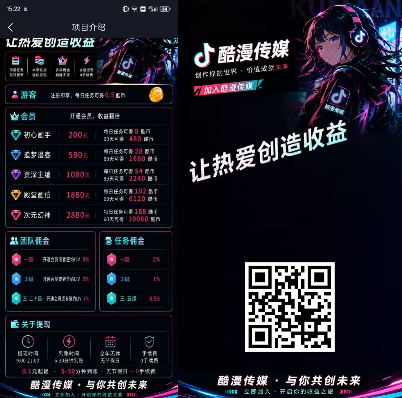酷漫传媒零撸新项目！玩法简单，每天点下赚取零花团队收溢高！-315首码项目网