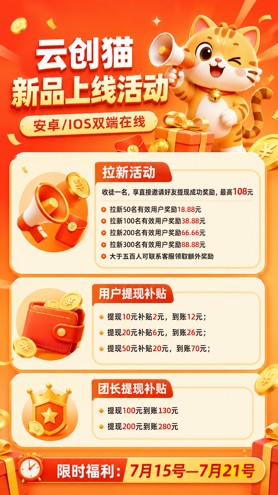【云创猫】班专猫家新台子安卓和苹果双端15号上线直开最高-315首码项目网
