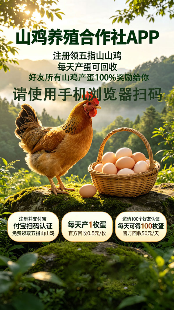 山鸡养殖，每天提0.5-315首码项目网