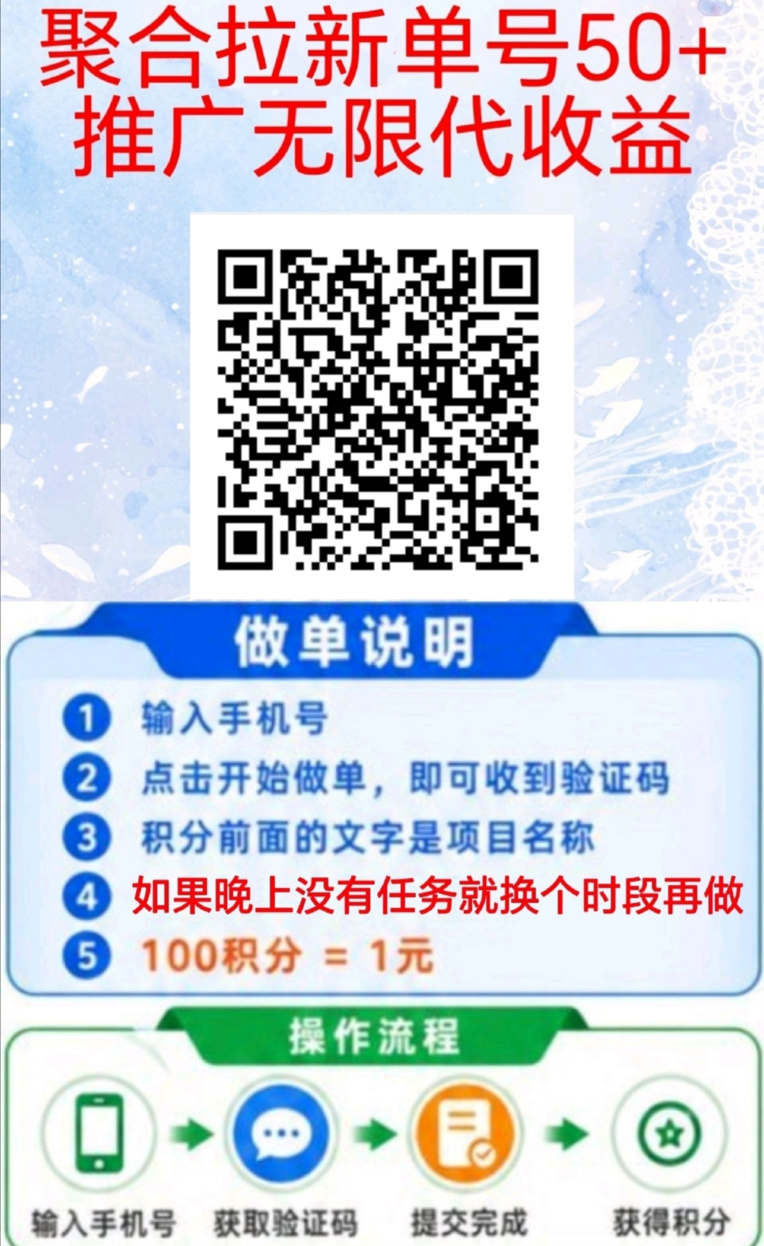 聚合拉新单号50+,推广无限代收益-315首码项目网