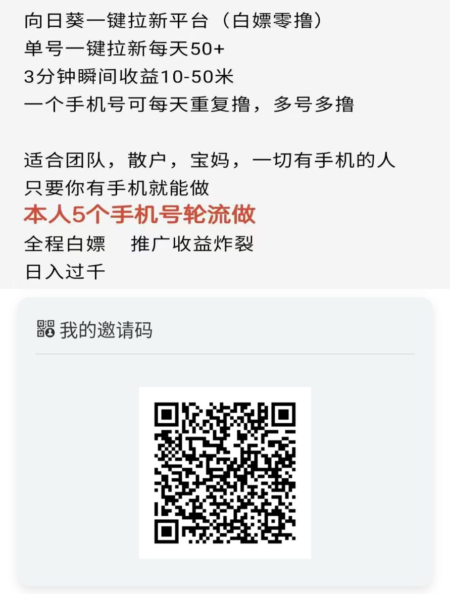 向日葵日撸500+,全程零撸,不用推广-315首码项目网