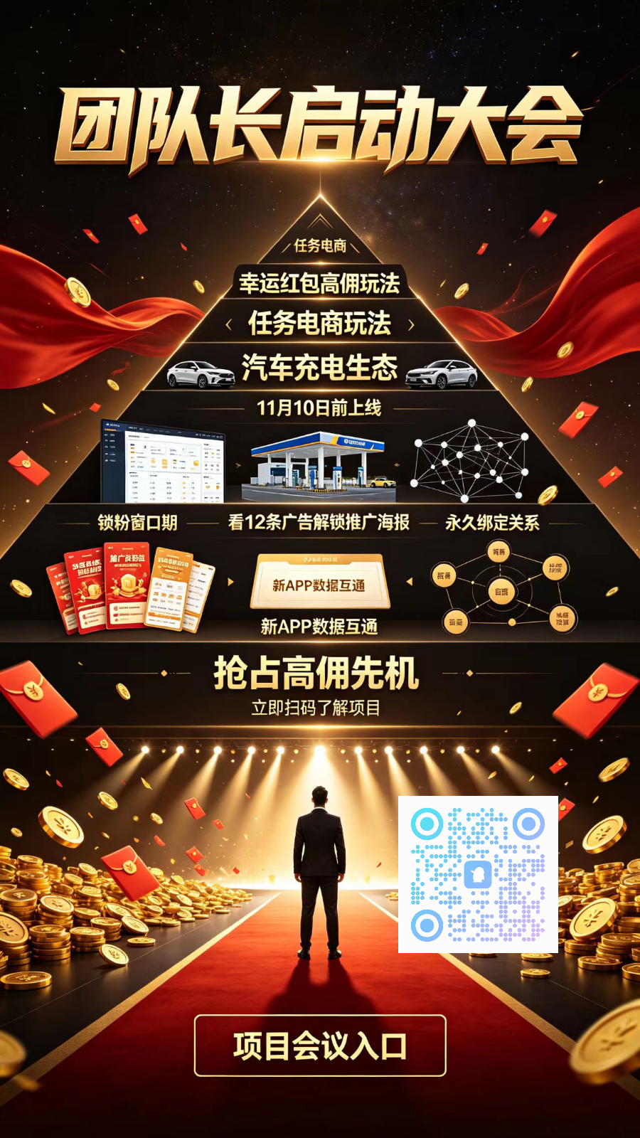 新项目11月10号前上线幸运红包高佣玩法，做任务电商玩法，汽车充电-315首码项目网